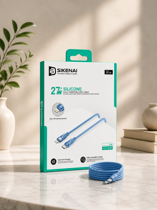 SIKENAI 27W Silicone Fast Charging USB-C to Lightning Cable