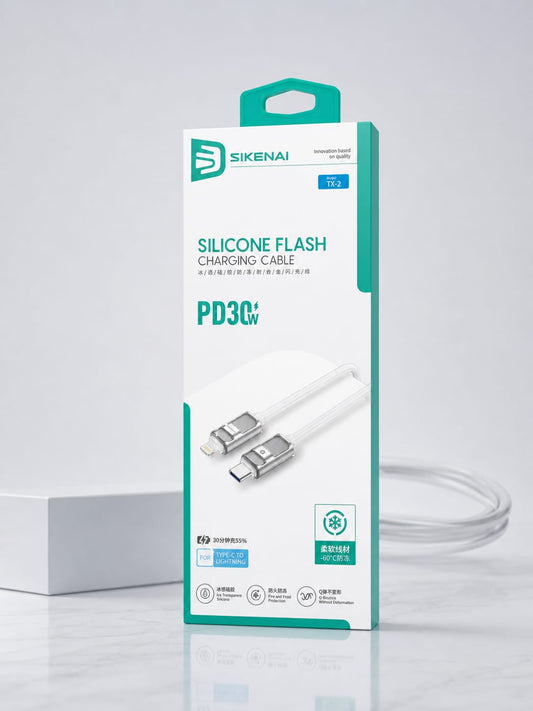 SIKENAI PD 30W Silicone USB-C to Lightning Cable