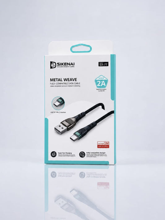 SIKENAI 2A Metal USB to Type-C Fast Charging Cable